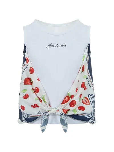 Lapin House Kids' Bluse Mit Schaldetail In Blue