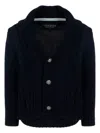 Lapin House Shawl-lapel Knitted Jacket In 蓝色
