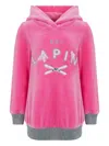 Lapin House Ski-print Hoodie Dress In Pink