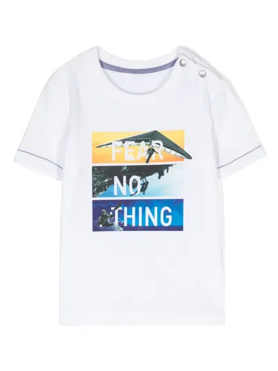 Lapin House Kids' Slogan-print Cotton-blend T-shirt In White