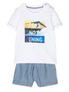Lapin House Slogan-print Shorts Set In White