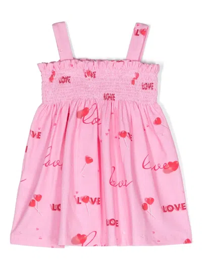 Lapin House Babies' Smocked-panel Dress In Pink