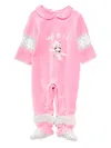 Lapin House Snowflake-panda Velour Pyjamas In Pink