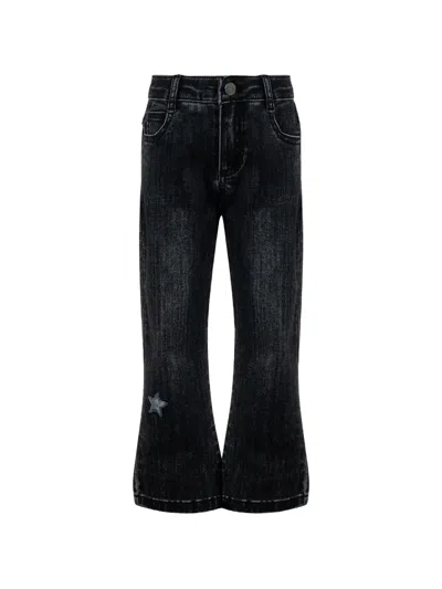 Lapin House Kids' Star-patchwork Flared Jeans In Black