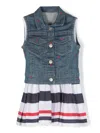 Lapin House Stripe-pattern Cotton-blend Dress In White