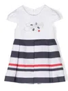 Lapin House Stripe-pattern Cotton Dress In White