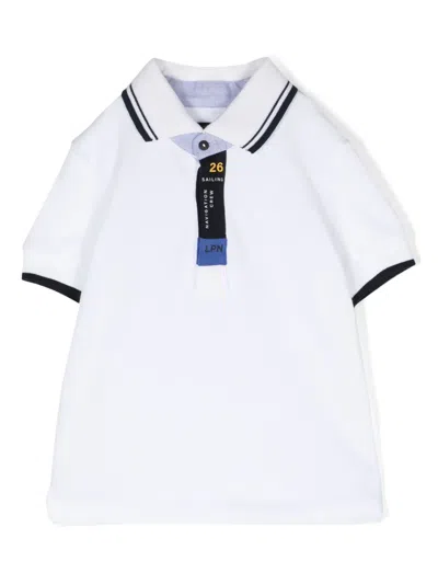 Lapin House Babies' Poloshirt Mit Streifendetail In Weiss