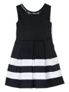 LAPIN HOUSE STRIPED BOW-DETAIL DRESS