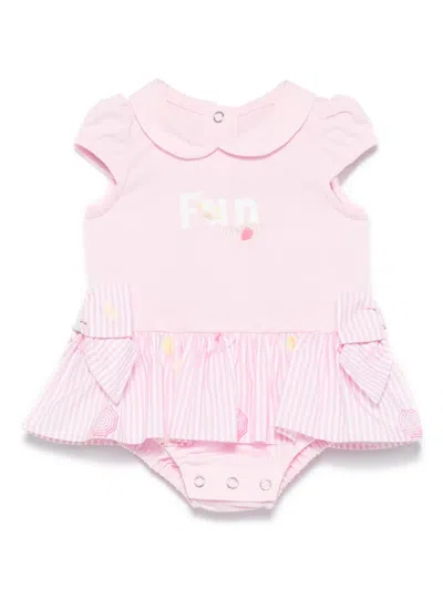 Lapin House Babies' Striped Dress In 粉色