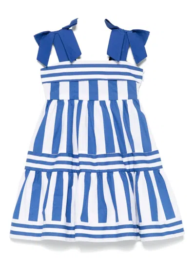 Lapin House Kids' Striped Dress In White