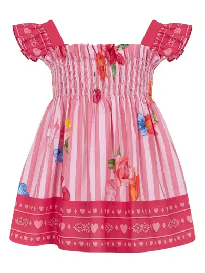 Lapin House Kids' Striped Mini Dress In Pink