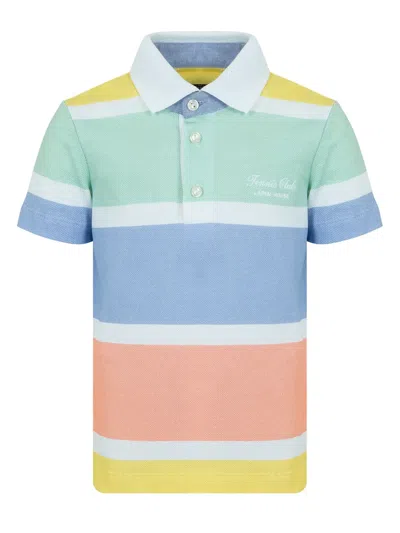 Lapin House Kids' Striped Polo Shirt In Blue