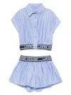 Lapin House Striped Shorts Set In Blue