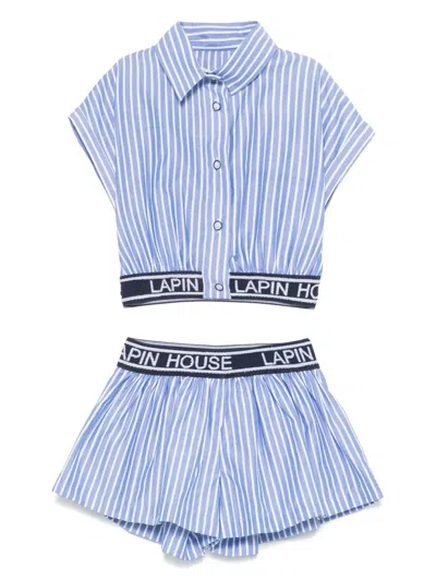 Lapin House Kids' Striped Shorts Set In Blue