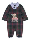 Lapin House Tartan Check-pattern Teddy Bear-print Pyjamas In 绿色