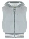 Lapin House Teddy Bear Ears Hooded Gilet In Grey