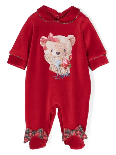 Lapin House Babies' Teddy Bear-print Pyjamas In Red