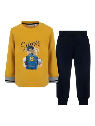 Lapin House Kids' Teddy Bear-print Tracksuit In Yellow