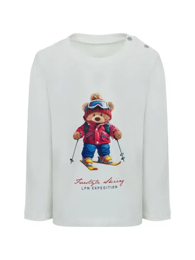 Lapin House Babies' Langarmshirt Mit Teddybär In Weiss