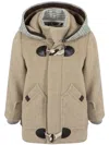 Lapin House Toggle-fastening Organic Cotton Coat In Neutrals