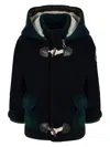 Lapin House Toggle-fastening Wool Coat In Black