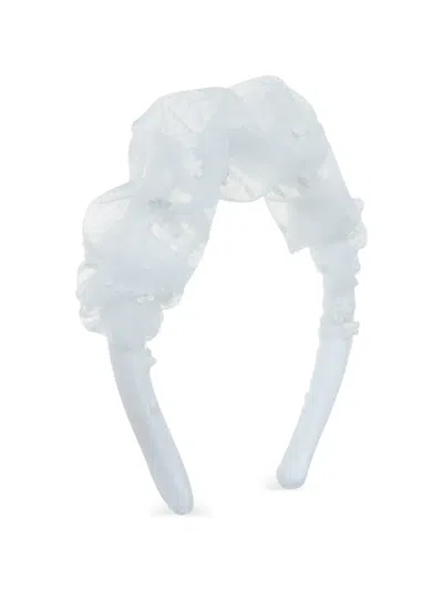 Lapin House Babies' Tulle Beaded Hairband In White