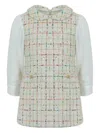Lapin House Tweed Embellished Dress In Neutral