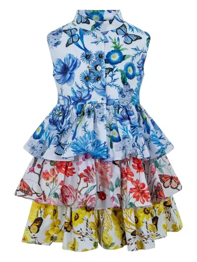 Lapin House Kids' X Mary Katrantzou Floral Tiered Dress In Multi