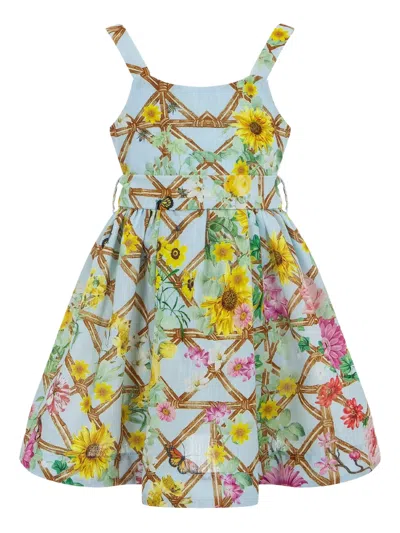 Lapin House Kids' X Mary Katrantzou Floral-print Dress In Blue