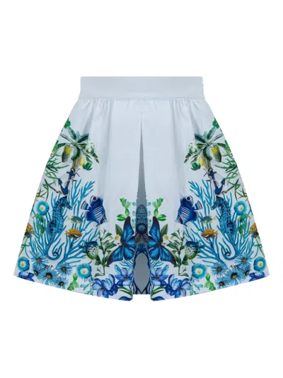 Lapin House Kids' X Mary Katrantzou Sea Life-print Skirt In Blue