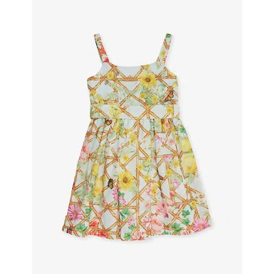 Lapin House Kids' Multi-coloured Floral  X Mary Katrantzou Sky Lattice Floral-print Woven Dress 12 Months -