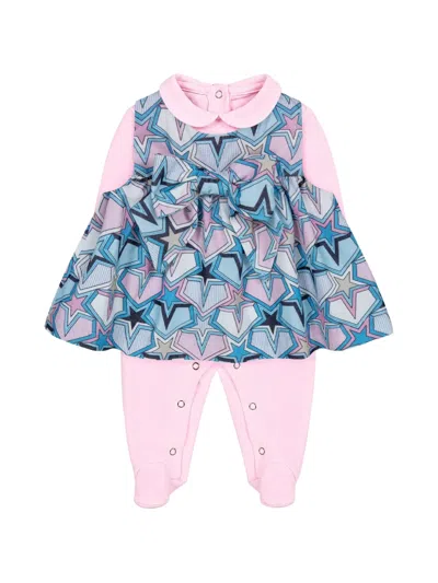 Lapin House Babies' X Mary Katrantzou Star-print Bow-detail Bodysuit In Pink