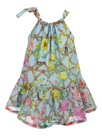 Lapin House Kids' X Mary Katrantzou Tie-strap Floral Dress In Green
