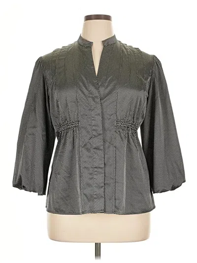 Pre-owned Lapis 3/4 Sleeve Blouse In Gray