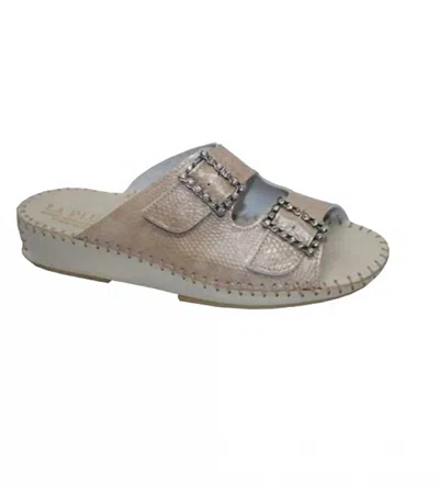 Laplume Women's Jen Rhinestone Slide Sandal In Taupe In Gray