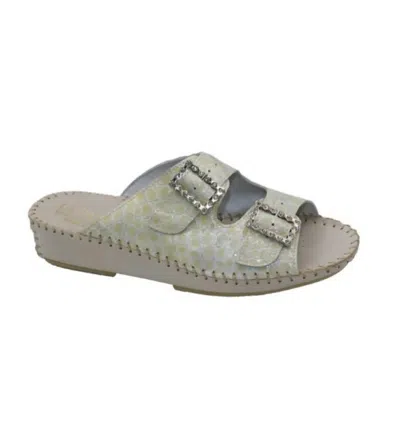 Laplume Women's Jen Rhinestones Slide Sandal In Ivory In Multi