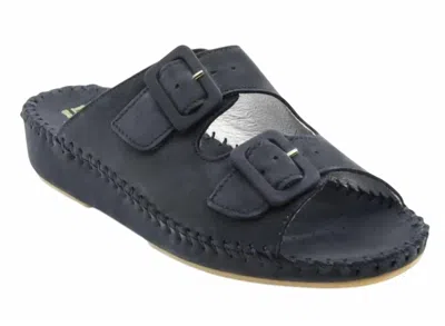 Laplume Women's Jen Sandals In Black Nubuck In Multi