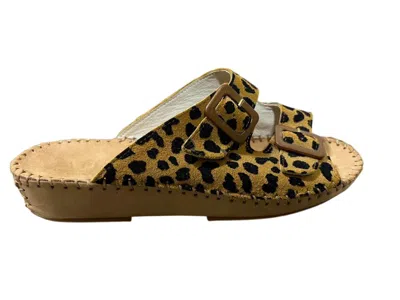 Laplume Women's Jen Sandals In Sand/ Leopard In Brown