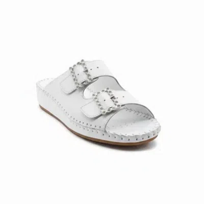Laplume Women's Jen Slide In White Rhinestone In Multi