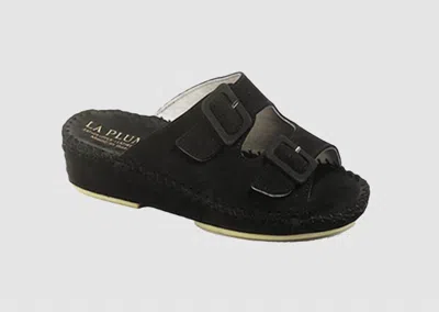 Laplume Women's Jenn Sandal In Black Nubuck