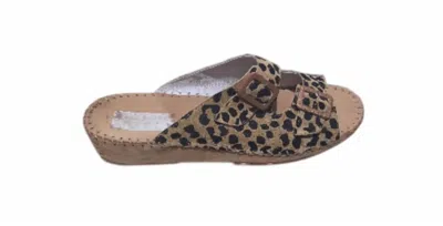 Laplume Women's Jenn Sandal In Sand Lepoard In Multi
