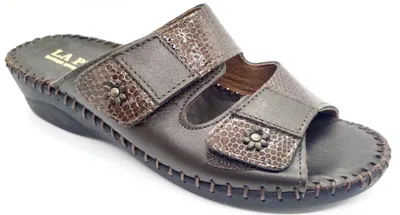 Laplume Women's Jessica Sandal In Dark Brown In Multi