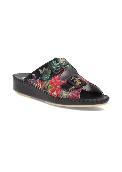 Laplume Women's La Plume Jen Sandal In Black Deco In Multi