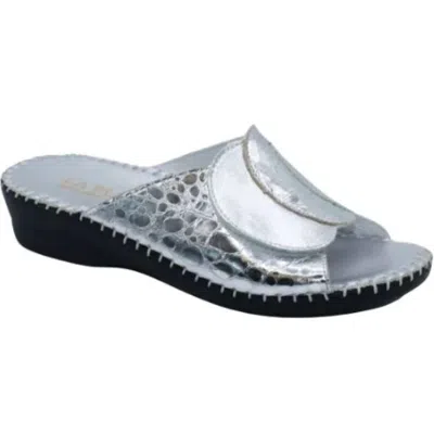 Laplume Women's Paola Leather Slide In Silver