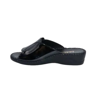 Laplume Women's Paola Sandal In Black Croc
