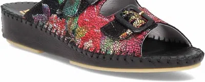 Laplume Women's Tango Sandals In Black Deco In Multi