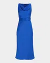 Lapointe Satin Sleeveless Belted Dress