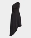 Lapointe Satin One-shoulder Midi Dress