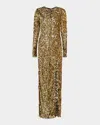 Lapointe Abstract Sequin Gown In Gold