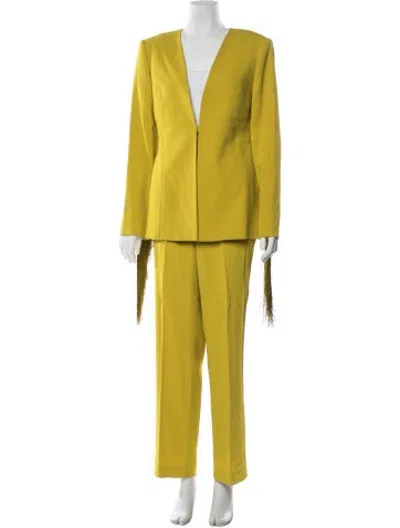 Pre-owned Lapointe Acetate Pantsuit In Yellow